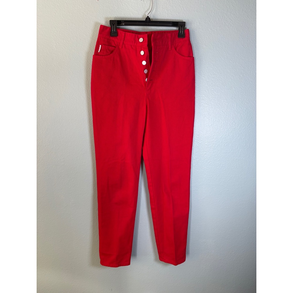 Vintage Bongo High Waisted Red Denim Mom Jeans Womens USA Sz 9 Fits 28x29